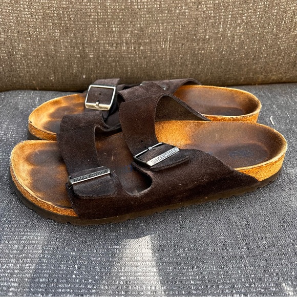 Birkenstock | Shoes | Birkenstock Arizona Women 2strap Sandals Black  Leather Size 39 25 L8 M6 | Poshmark